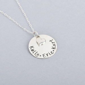 Sterling Silver hand-stamped mother's necklace