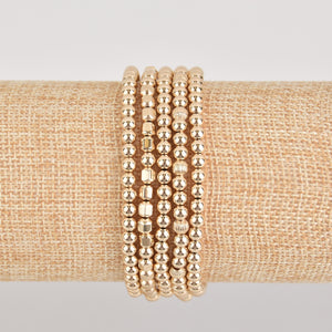 Kaitlyn Five Stack Gold Beaded Bracelet