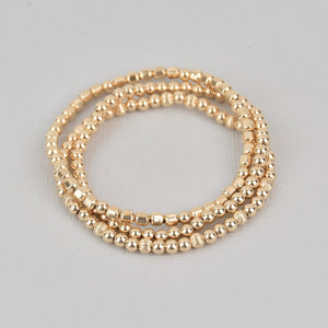 Khloe Three Stack Gold Beaded Bracelet