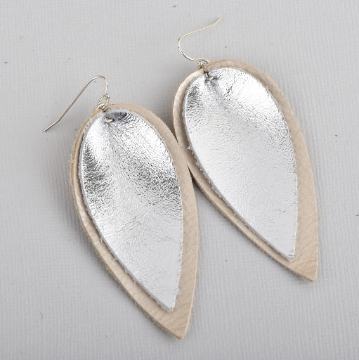 Double Layer Leaf Leather Earrings