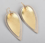 Double Layer Leaf Leather Earrings