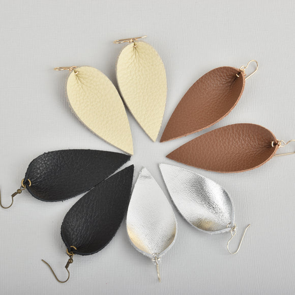 Leather Leaf Earrings