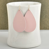 Pink Leather Earrings