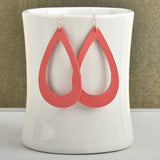 Coral Leather Earrings