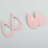 Pink Leather Earrings