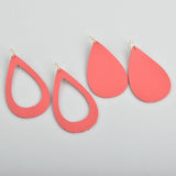 Coral Leather Earrings