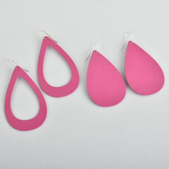 Raspberry Sorbet Leather Earrings