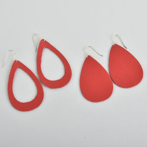 Red Leather Earrings