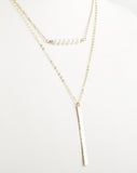 Vertical long and skinny hammered bar necklace