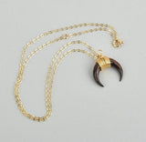 Tortoise Shell Double Horn Necklace