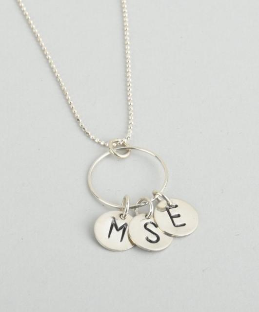 Hand-stamped Disc Infinity Circle Necklace